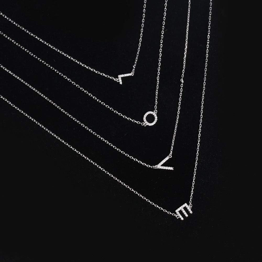 Sideways Initial Necklace for Women, 14K Gold Filled Dainty Hypoallergenic Sideways Letter Necklace, Small Monogram Initial Necklace Gifts for Wife Mother Daughter Sister Best Friend