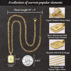 Gold Initial Necklaces for Women,Letter Necklace for Women Girls,Rectangle Necklace with Letters Monogram 18K Gold Plated Alhpabets 26 Pendant Womens Necklace Christmas Jewelry