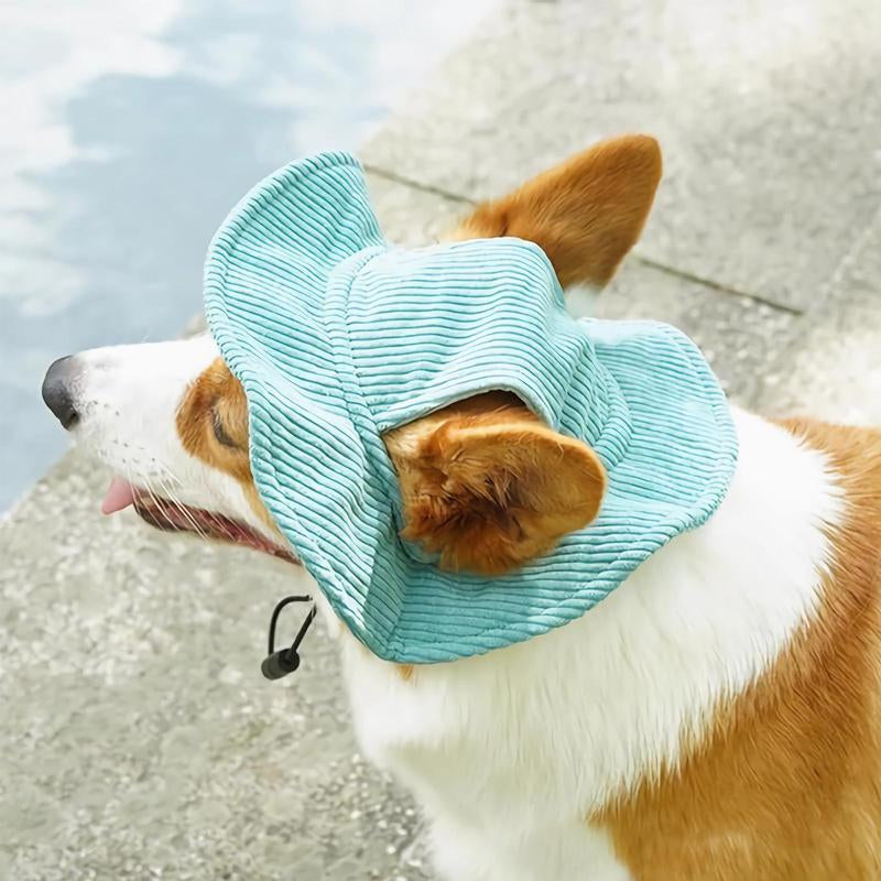 Cute Corduroy Pet Hat with Ear Holes, Outdoor Sun Protection Pet Hat, Pet Clothing Supplies for Small Medium Large Dogs & Cats