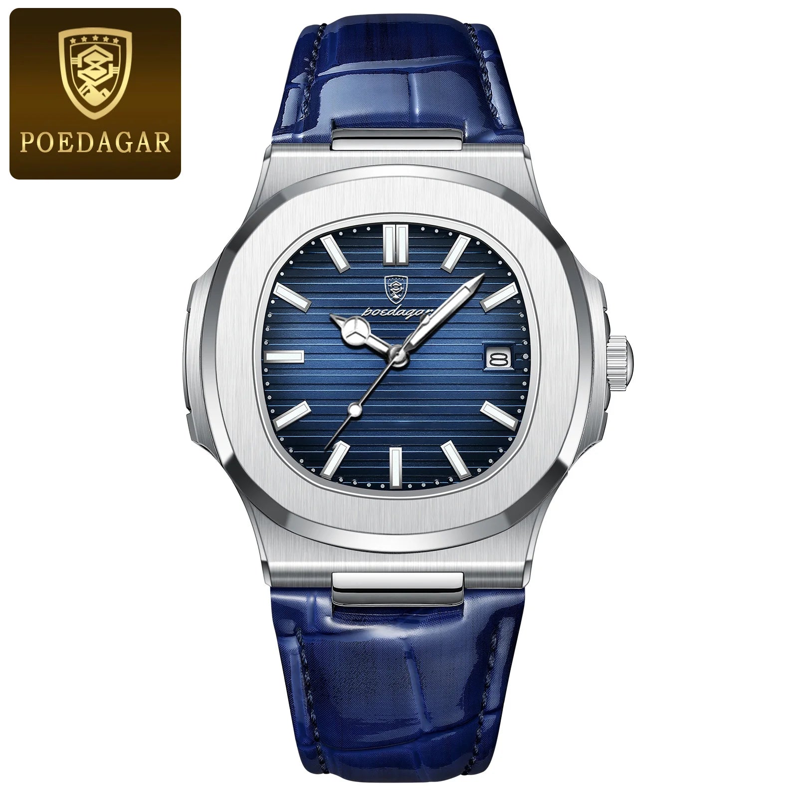 Top Luxury Square Man Watch Date Waterproof Luminous Quartz Men Watches High Quality Fashion Sports Leather Men'S Watch
