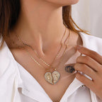 Rotnso 14K Gold Plated Couple Heart Necklace Set - "Te Amo" Virgin Mary Pendant, Valentine'S Day Gift