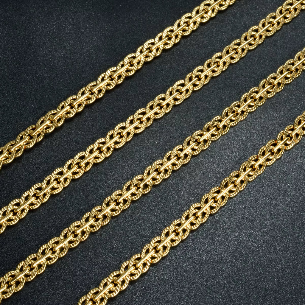 18K Gold Plated Link Chain Necklace for Women Man Cross 5Mm Width Gold Color Choker Classic Trendy Daily Wear Wedding Party Gift