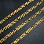 18K Gold Plated Link Chain Necklace for Women Man Cross 5Mm Width Gold Color Choker Classic Trendy Daily Wear Wedding Party Gift