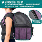 Dog Backpack Carrier for Small Large Cat, Pet, Puppy, Ventilated Pet Hiking Backpack Travel Bag, Airline Approved Cat Backpack Carrier, Camping Biking Dog Bag up to 18Lbs Pet, Purple
