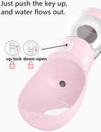 Outdoor Dog Water Bottle Dispenser - Leak Proof for Pets on the Go with Food Container Multifunctional Travel Dog Water Bottle (Pink)