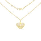 Heart CZ Charm 14K Gold Filled Cuban Chain Pendant Necklace Jewelry Women 20"