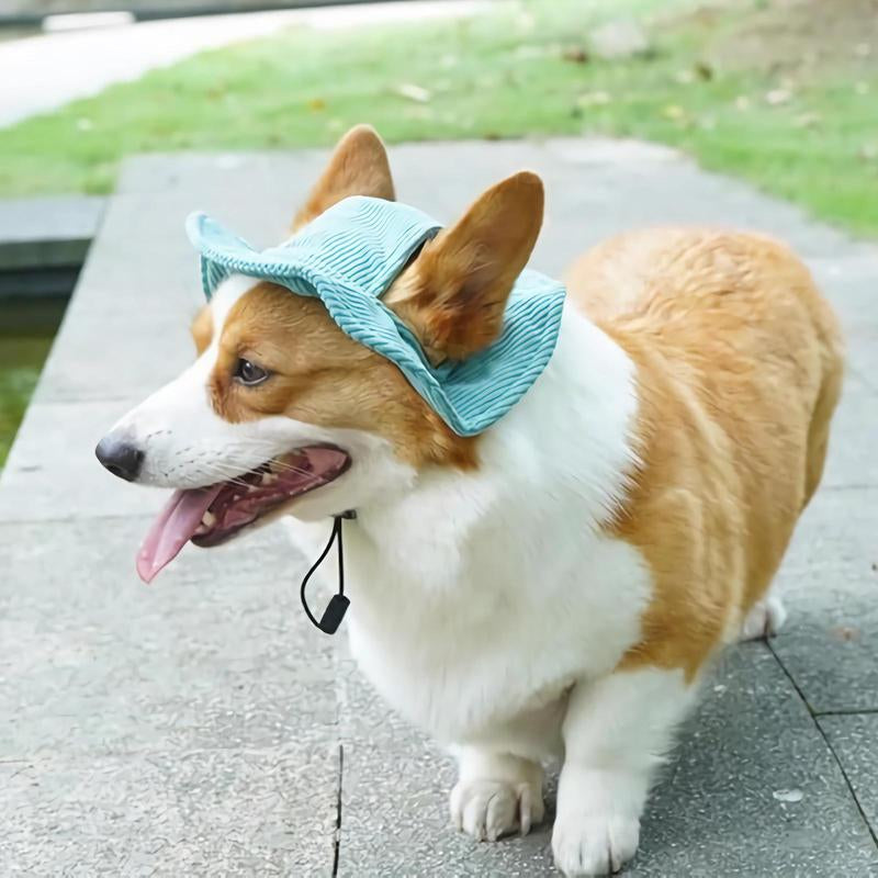Cute Corduroy Pet Hat with Ear Holes, Outdoor Sun Protection Pet Hat, Pet Clothing Supplies for Small Medium Large Dogs & Cats