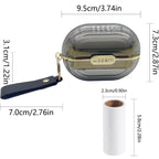 Fancy Mini Lint Roller Grey Travel Size with 3 Refills - Perfect for Home and Travel Use Washable Reusable Dog Hair