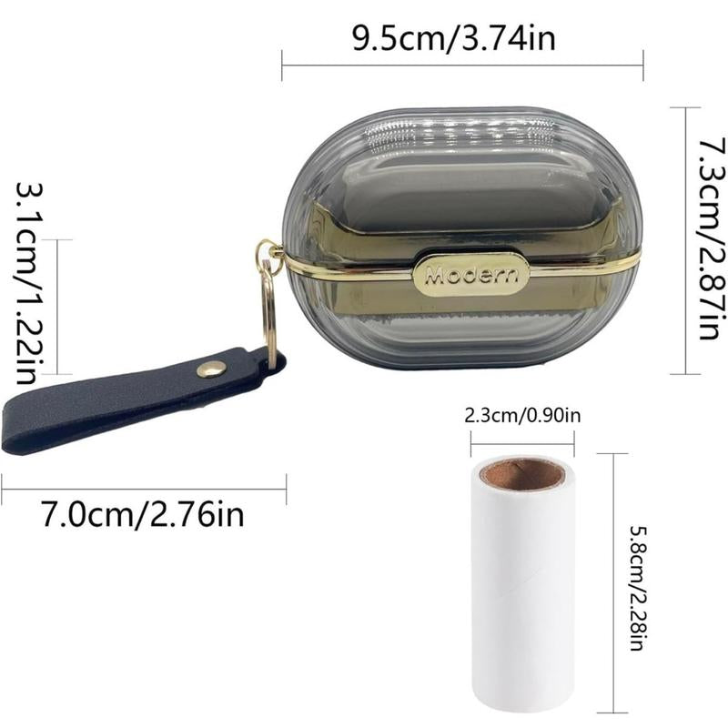 Fancy Mini Lint Roller Grey Travel Size with 3 Refills - Perfect for Home and Travel Use Washable Reusable Dog Hair