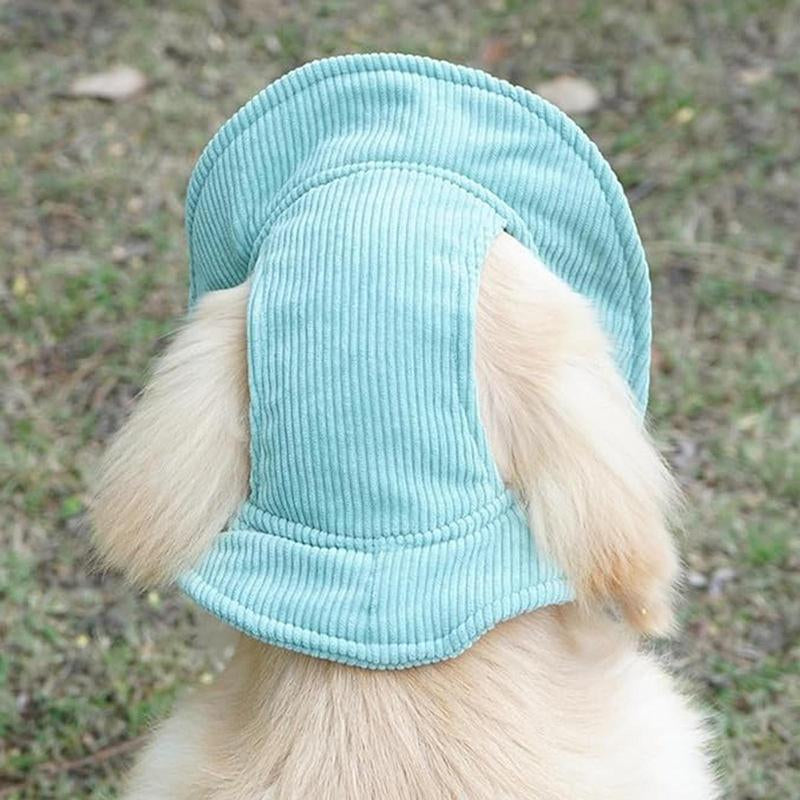 Cute Corduroy Pet Hat with Ear Holes, Outdoor Sun Protection Pet Hat, Pet Clothing Supplies for Small Medium Large Dogs & Cats