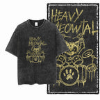 COOLMIND DB cat Printed Cotton Acid Washed Exclusive Graphic Unisex T Shirt Cool Streetwear Men Tshirts Big Size Tee for men
