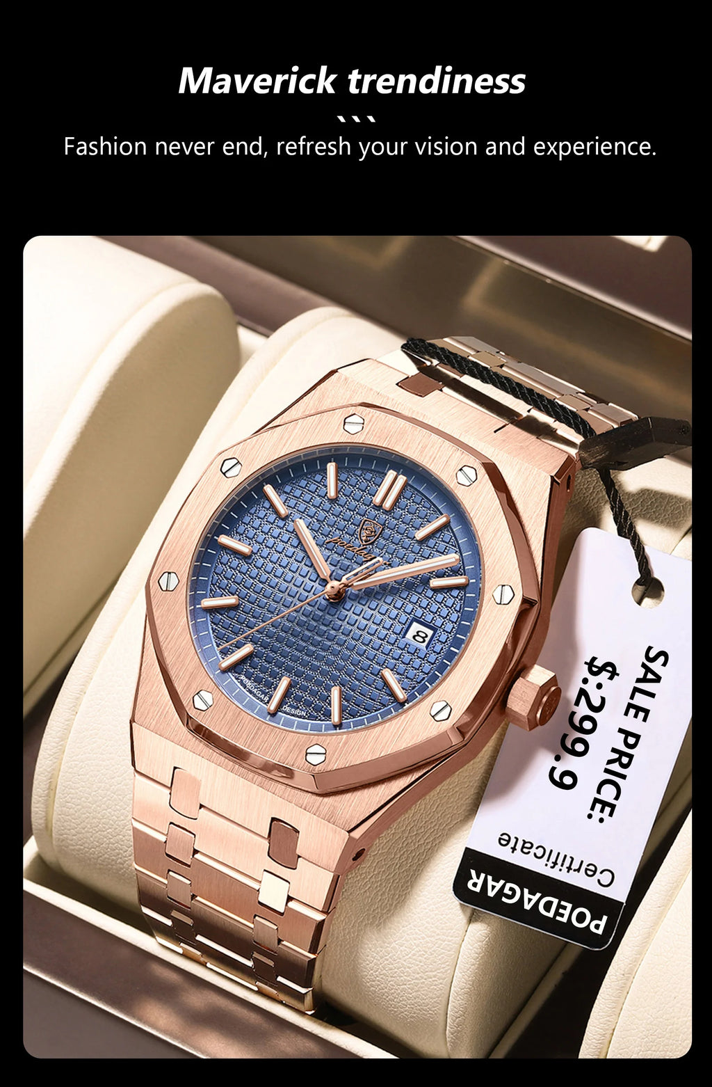 POEDAGAR Luxury Business Man Wristwatch Waterproof Luminous Date Men Watch Stainless Steel Fashion Quartz Watches For Men Reloj