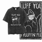 COOLMIND DB cat Printed Cotton Acid Washed Exclusive Graphic Unisex T Shirt Cool Streetwear Men Tshirts Big Size Tee for men