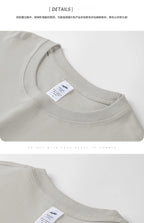 Heavyweight round neck pure cotton short sleeved t-shirt loose solid color white t men's and women's bottom shirt solid color
