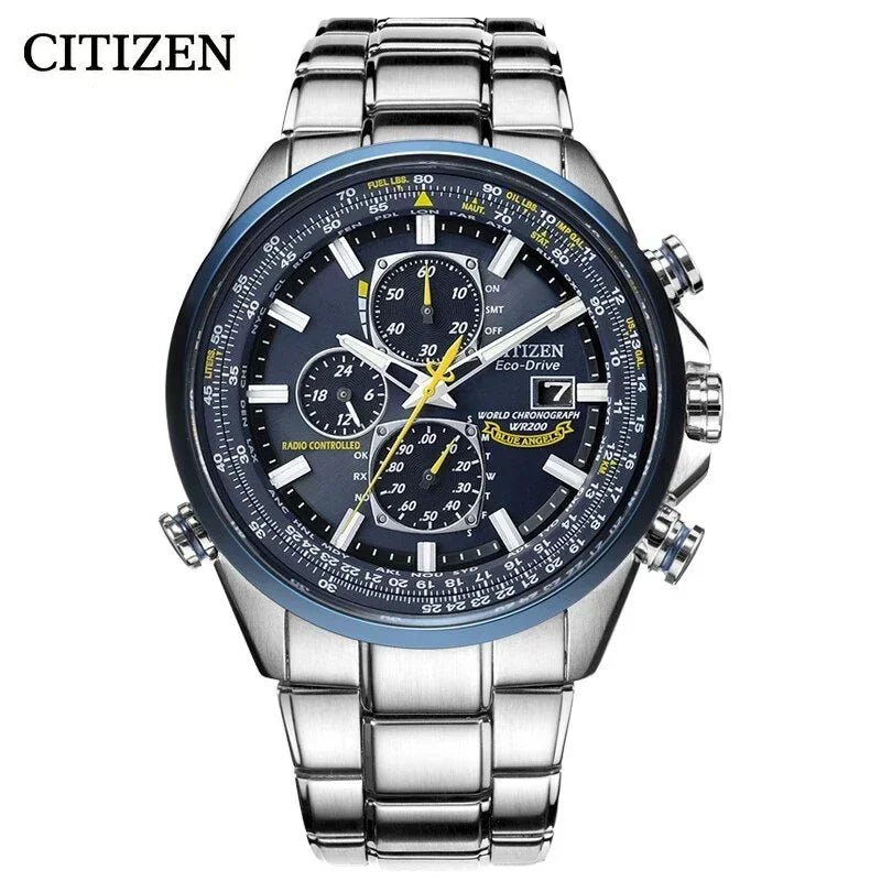 CITIZEN Blue Angel Generation Men's Luxury Wristwatches Radio Night Glow Energy Multi Functional Fashion Original Business Watch