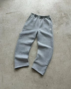 Y2K Fashion Jogger Sweatpants Loose Embroidery Labeled Open Leg Wide Leg Pants Trendy Pocket Couple Straight Pants Men's Hoodie