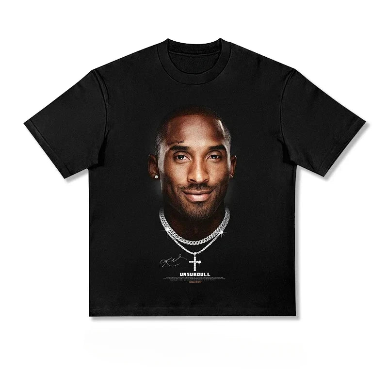 Summer Cotton T-shirt Street Wear Basketball Kobe Bryant Graphic Print Loose T-shirt Top Men's T-shirt for Both Men and Women