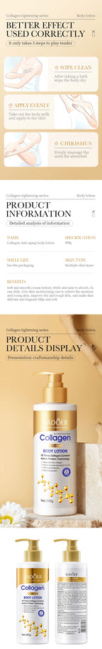 Collagen Milk Bleaching Face Body Cream Whitening Skin Moisturizing Lotion Lightening Care