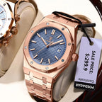 POEDAGAR Luxury Business Man Wristwatch Waterproof Luminous Date Men Watch Stainless Steel Fashion Quartz Watches For Men Reloj