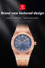 POEDAGAR Luxury Business Man Wristwatch Waterproof Luminous Date Men Watch Stainless Steel Fashion Quartz Watches For Men Reloj