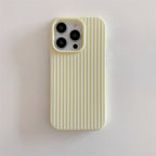 Macaron Cream Solid Color Premium Cute Phone Case For iPhone 15 14 13 12 11 Stylish Stripe Simple Slim Drop Protection Cover