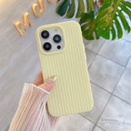 Macaron Cream Solid Color Premium Cute Phone Case For iPhone 15 14 13 12 11 Stylish Stripe Simple Slim Drop Protection Cover