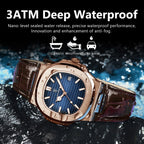 Top Luxury Square Man Watch Date Waterproof Luminous Quartz Men Watches High Quality Fashion Sports Leather Men'S Watch