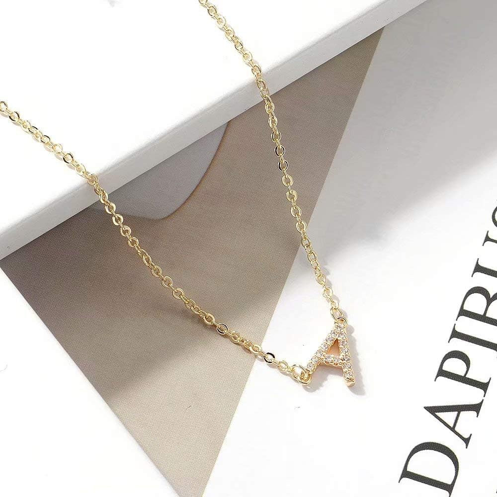 Sideways Initial Necklace for Women, 14K Gold Filled Dainty Hypoallergenic Sideways Letter Necklace, Small Monogram Initial Necklace Gifts for Wife Mother Daughter Sister Best Friend