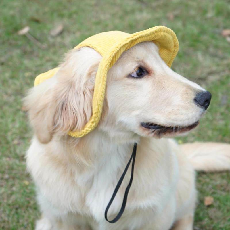 Cute Corduroy Pet Hat with Ear Holes, Outdoor Sun Protection Pet Hat, Pet Clothing Supplies for Small Medium Large Dogs & Cats