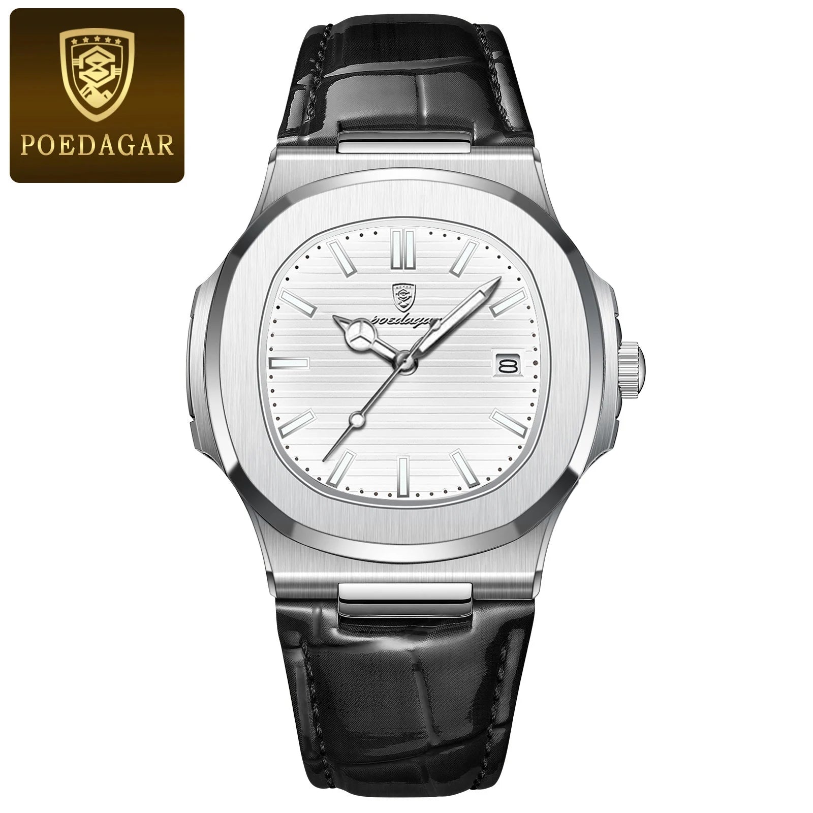 Top Luxury Square Man Watch Date Waterproof Luminous Quartz Men Watches High Quality Fashion Sports Leather Men'S Watch