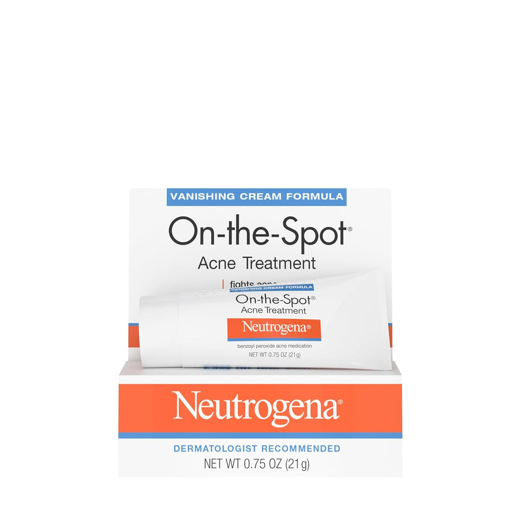 On-The-Spot Acne Spot Treatment with 2.5% Benzoyl Peroxide Acne Treatment Medication to Treat Face Acne, Gentle Benzoyl Peroxide Pimple Cream for Acne Prone Skin Care.75 Oz