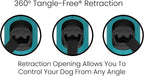 Monochrome 360° Tangle-Free Retractable Dog Leash | 16 Ft Strong Nylon Tape (Small, Aqua)