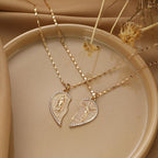 Rotnso 14K Gold Plated Couple Heart Necklace Set - "Te Amo" Virgin Mary Pendant, Valentine'S Day Gift