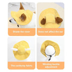 Cute Corduroy Pet Hat with Ear Holes, Outdoor Sun Protection Pet Hat, Pet Clothing Supplies for Small Medium Large Dogs & Cats