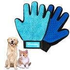 Buttonwoodnest|Upgraded Version Double-Sided Gloves,Pet Hair Grooming Brush with Hair Remover Tool,Gentle Shedding Brushes for Dogs,Cats&Horses with Fur,Skin-Friendly for Pets,Fur & Lint Cleaning Tool,Effective on Carpets,Clothing,Furniture,One Hand, Blue