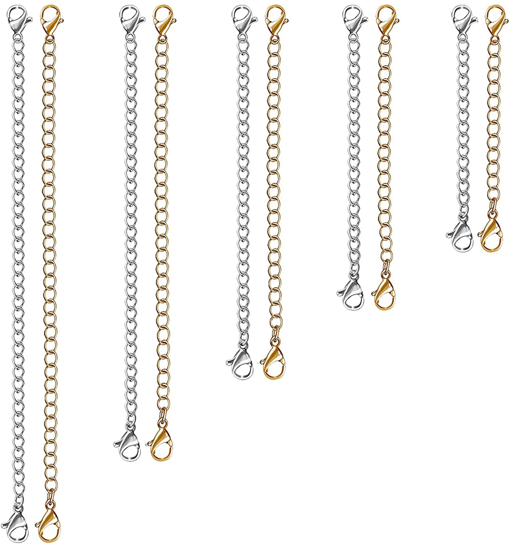 Necklace Extender 10 PCS Chain Extenders for Necklaces Premium Jewelry Bracel...