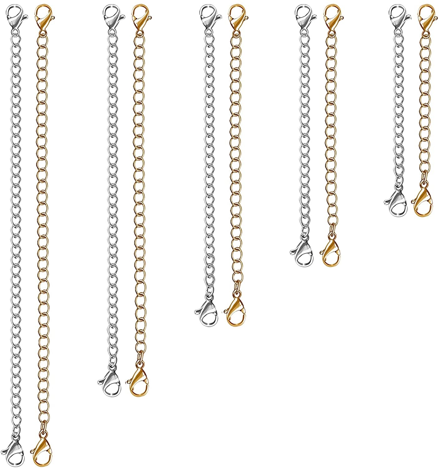 Necklace Extender 10 PCS Chain Extenders for Necklaces Premium Jewelry Bracel...
