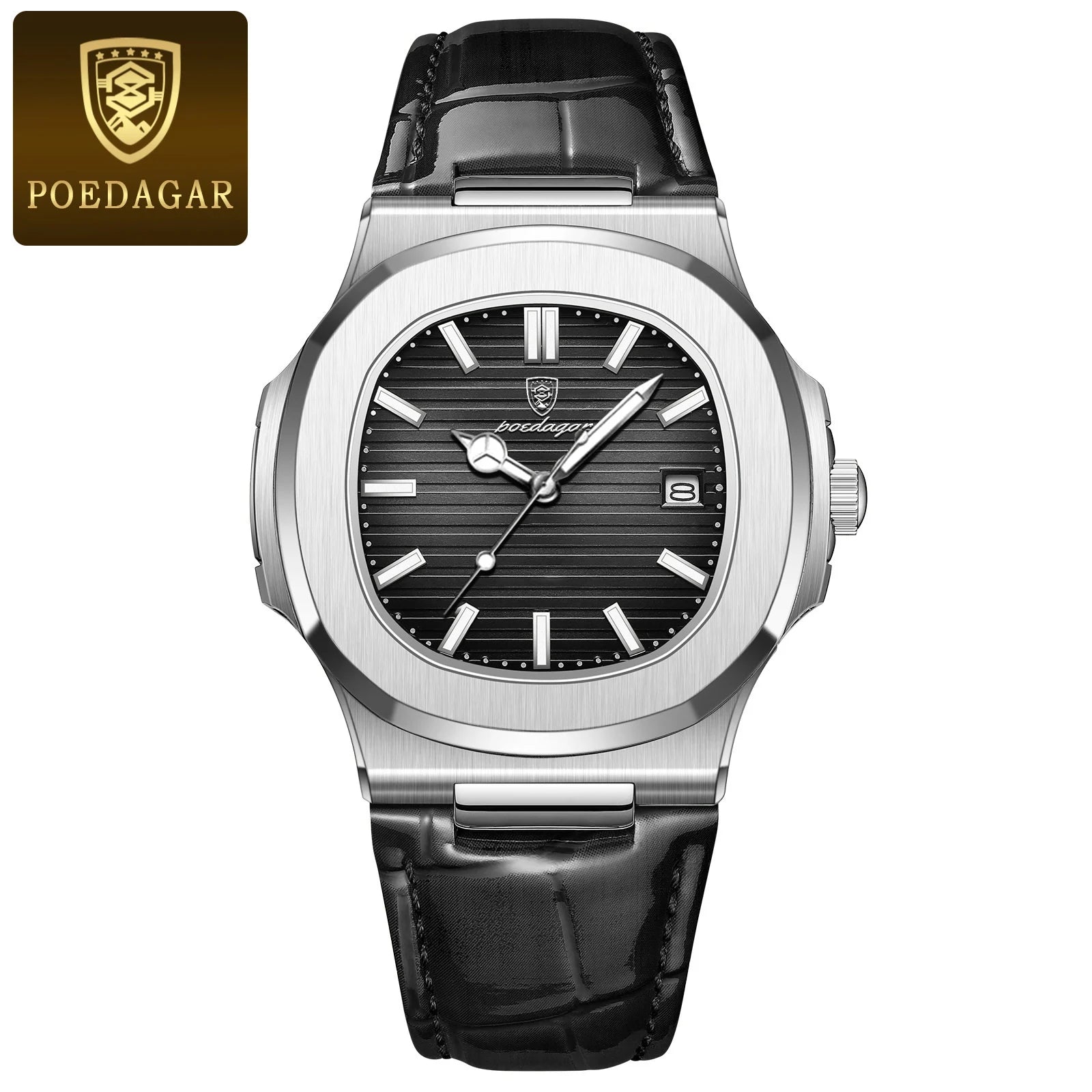 Top Luxury Square Man Watch Date Waterproof Luminous Quartz Men Watches High Quality Fashion Sports Leather Men'S Watch
