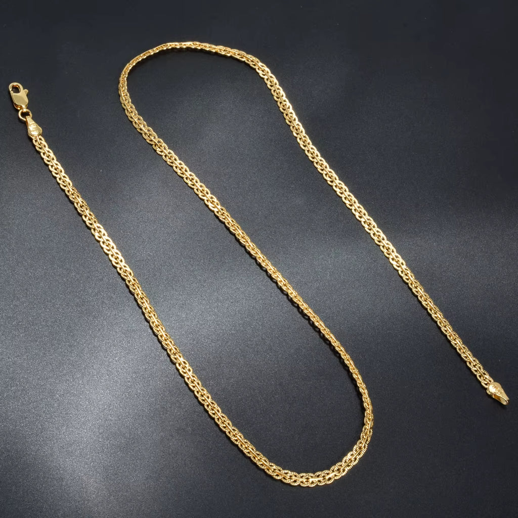 18K Gold Plated Link Chain Necklace for Women Man Cross 5Mm Width Gold Color Choker Classic Trendy Daily Wear Wedding Party Gift