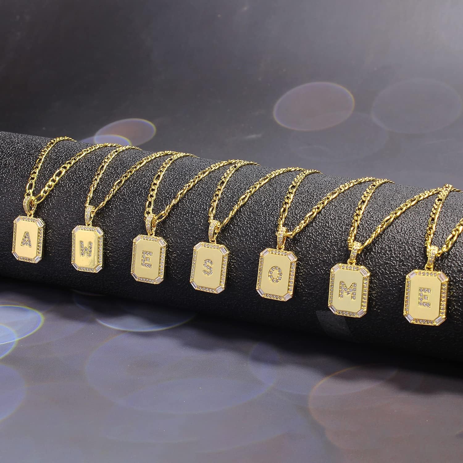 Initial Necklaces for Women Gold Letter N Necklace Trendy Jewelry 18K Plated Figaro Chain Necklace Christmas Gifts for Women