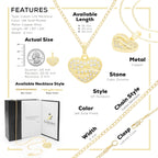 Heart CZ Charm 14K Gold Filled Cuban Chain Pendant Necklace Jewelry Women 20"