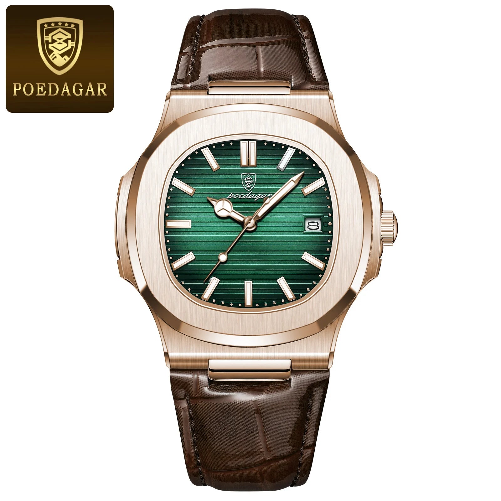 Top Luxury Square Man Watch Date Waterproof Luminous Quartz Men Watches High Quality Fashion Sports Leather Men'S Watch